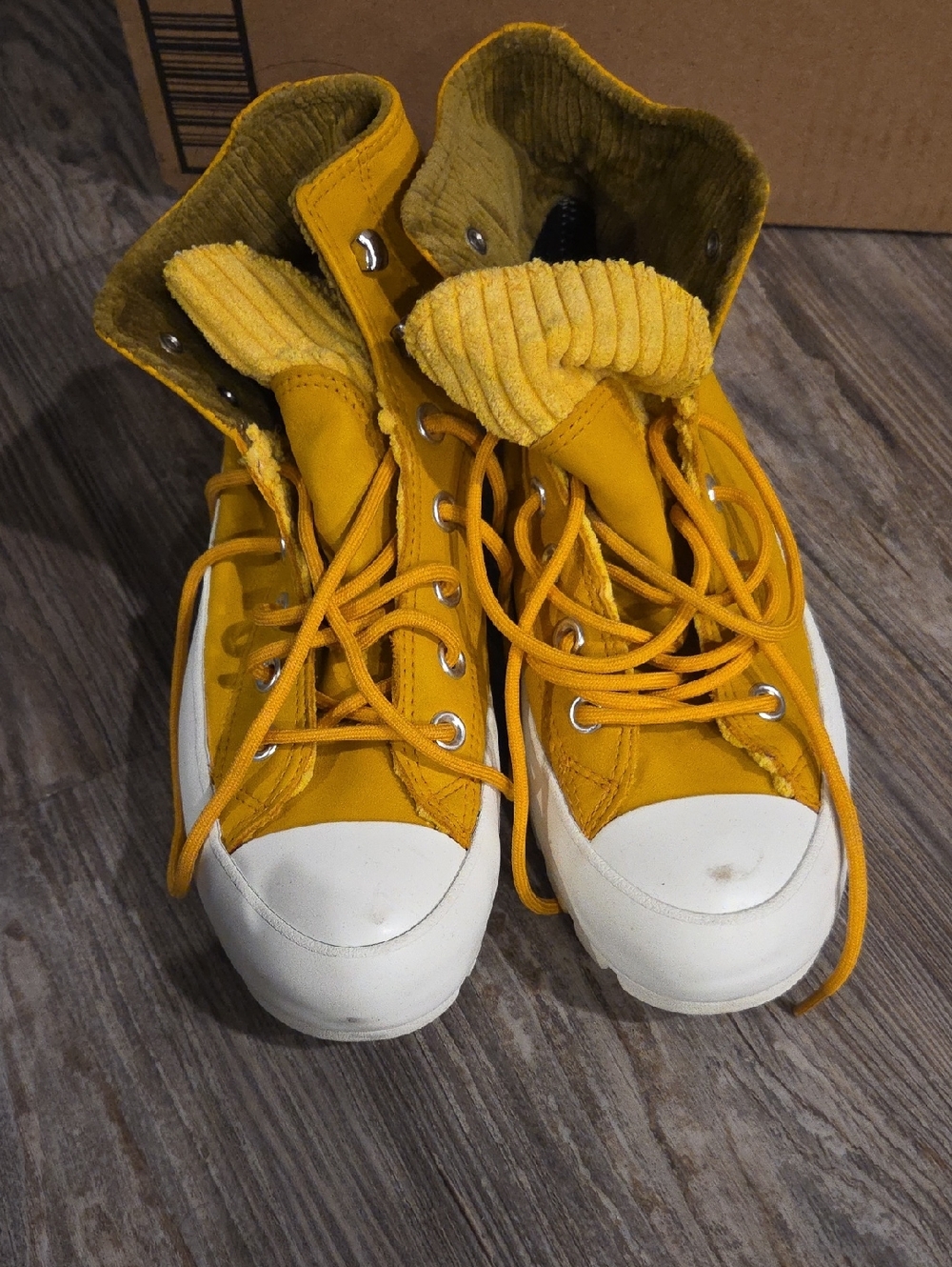 Converse Yellow High-Top Corduroy Winter Boots